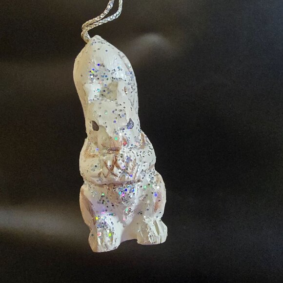 Squirrel Ornament White Glitter Christmas Holiday Winter Midwest of Canon Falls - Picture 2 of 8
